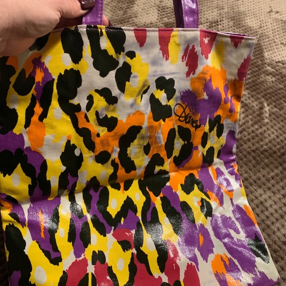 DVF leopard coated shopper tote or beach bag - Picture 6 of 7